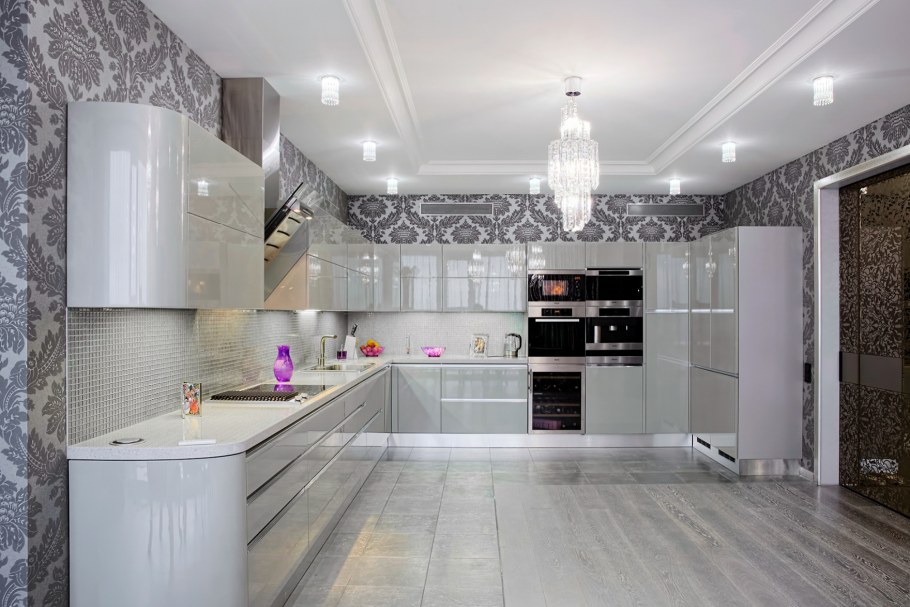 Кухня арт деко белая