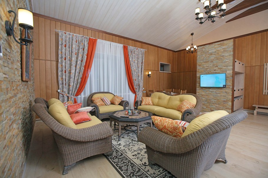 Занавески в баню в комнату отдыха