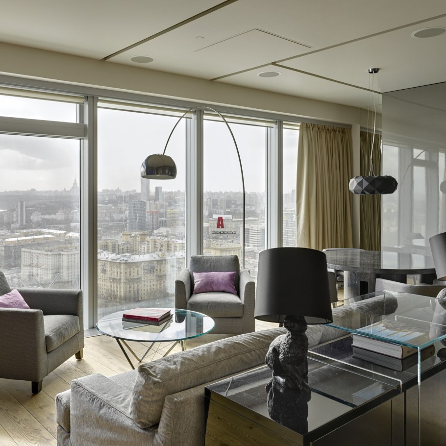 Лаконичный интерьер Фьюжн в пентхаусе
