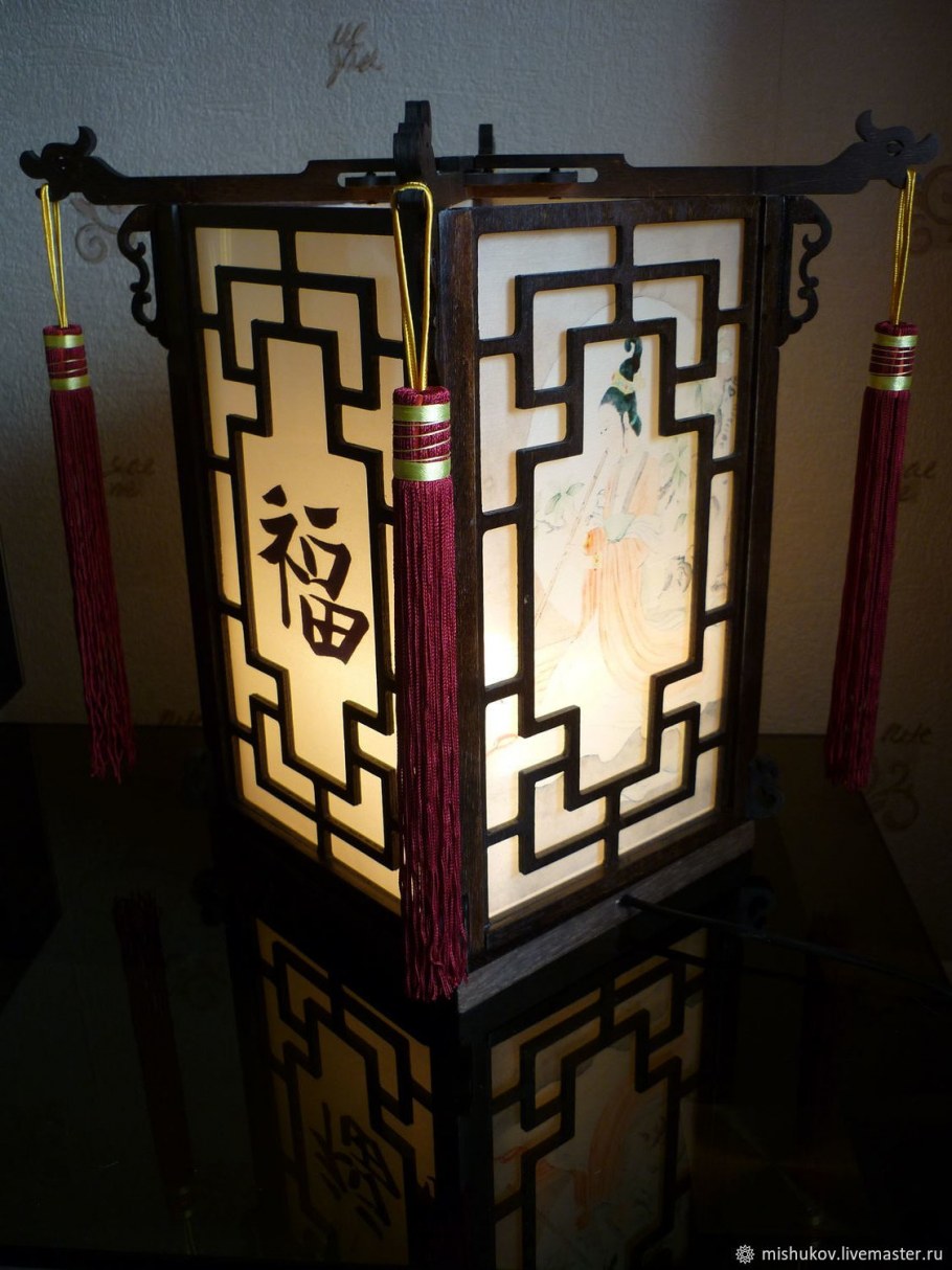 Кубические светильники из дерева