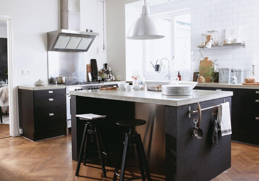 Сканди кухня серая