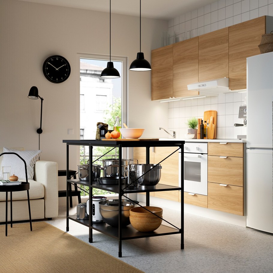 Серый кухонный остров икеа