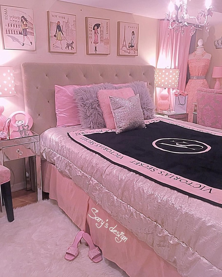 Красивые розовые комнаты для подростков