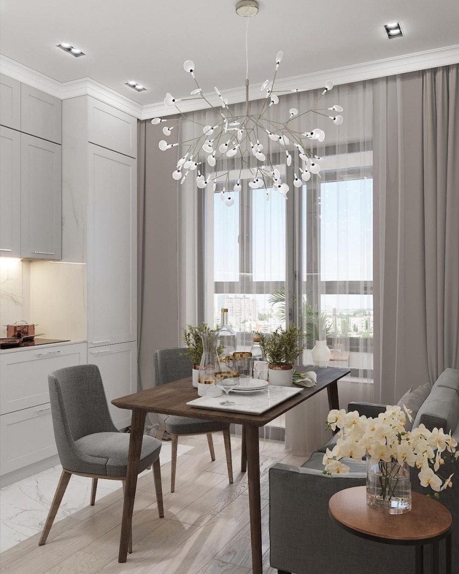 Шторы в кухню-гостиную