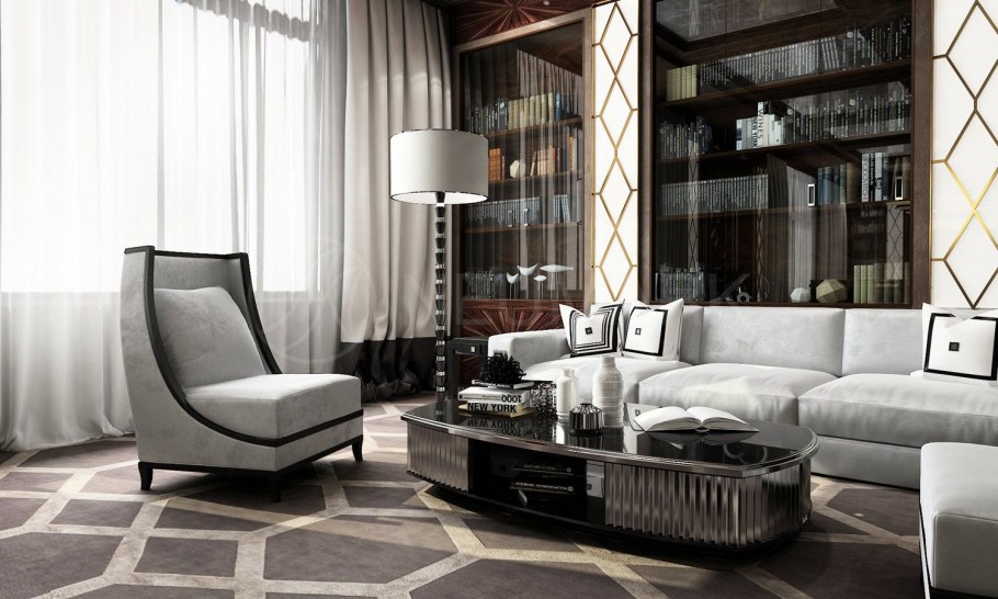 Диван ар деко в интерьере