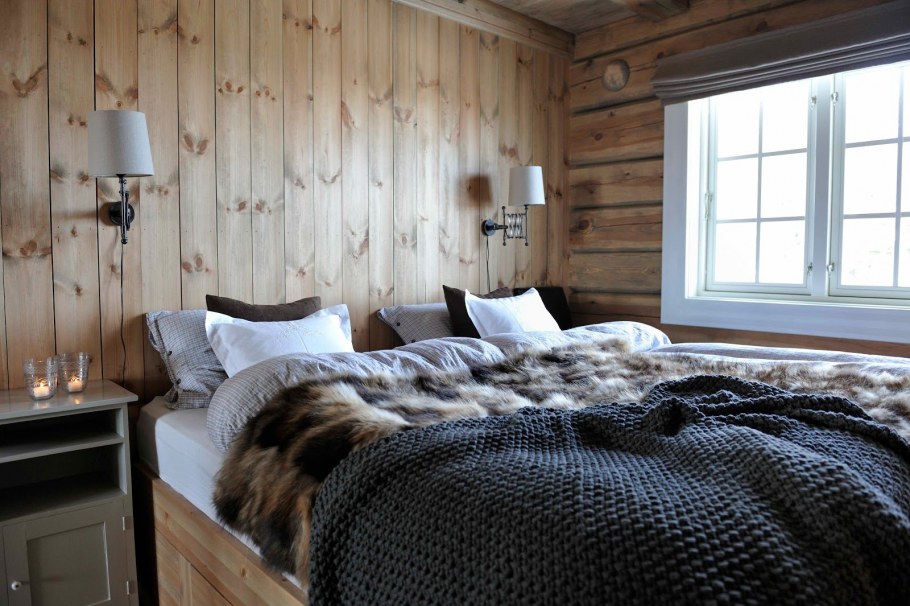 Спальня в скандинавском стиле дерево