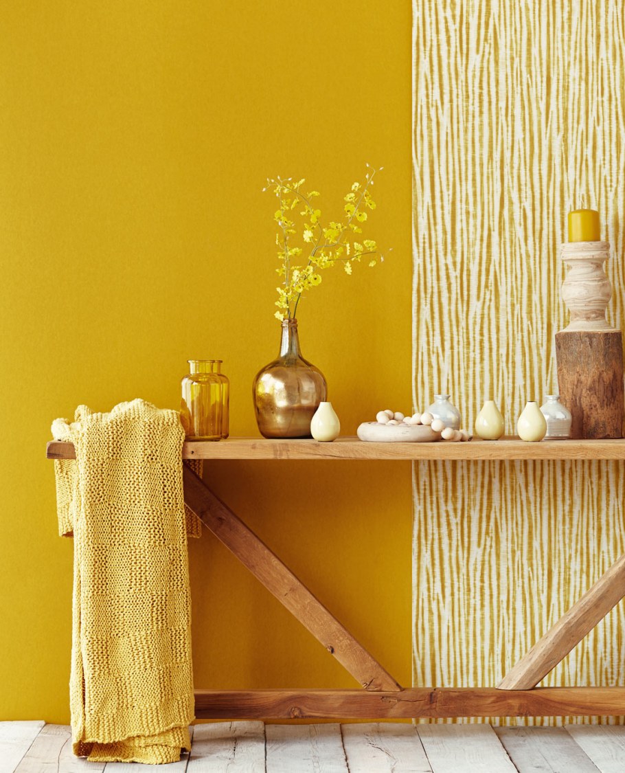 Декор желтых кухонных стен