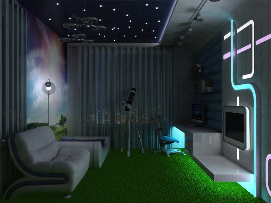 Комната для подростков в стиле хайтек