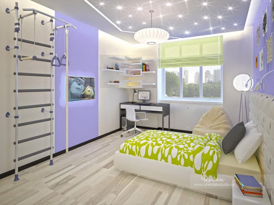 Интерьер спальни Хай тек