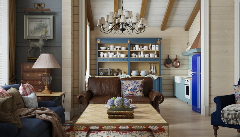 Интерьер кухни в деревенском доме