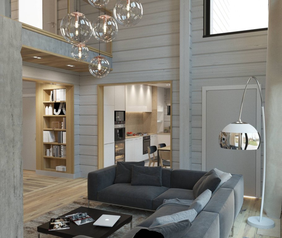 Дом из клееного бруса в скандинавском стиле