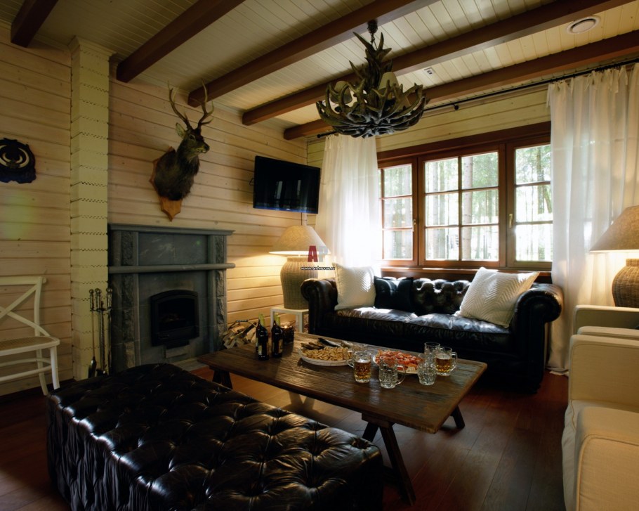 Дом из клееного бруса в стиле Кантри