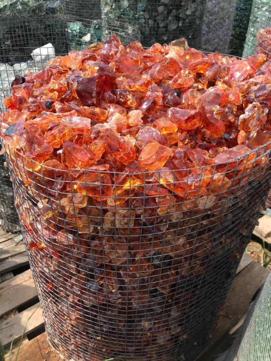 Эрклез стекло кусковое в габион