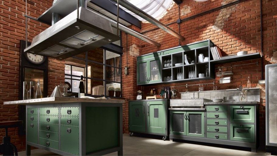 Кухня хрущевка лофт металл