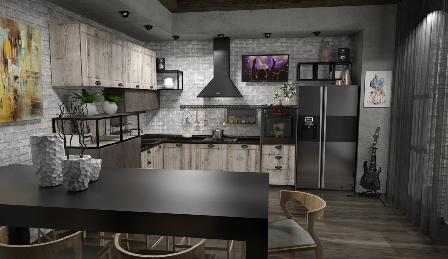 Кухня лофт