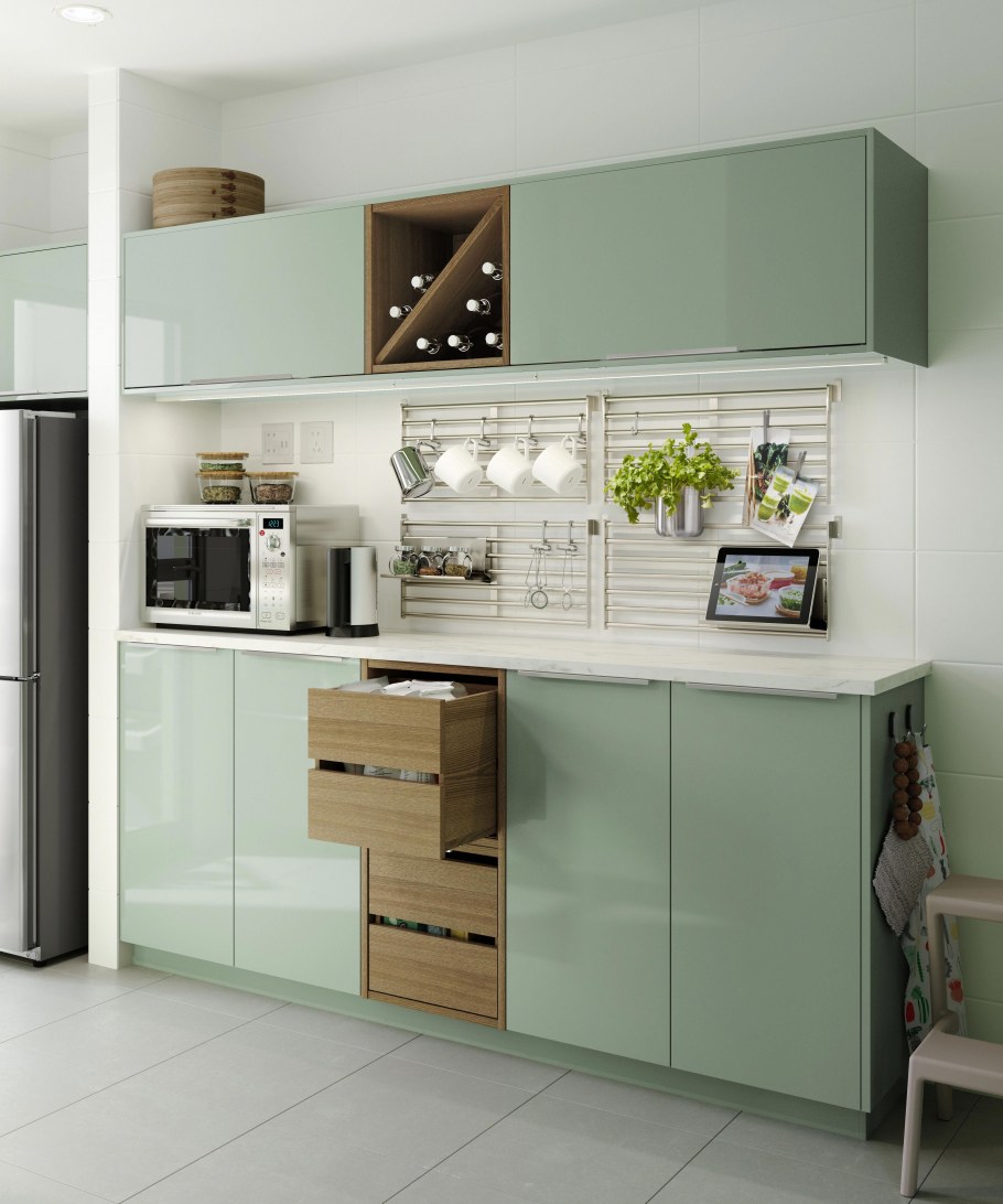 Темно зеленая кухня икеа