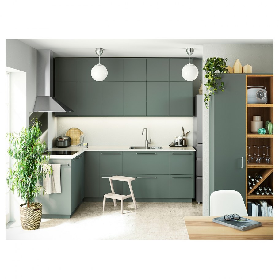 Икеа кухня бодарп серо зеленая