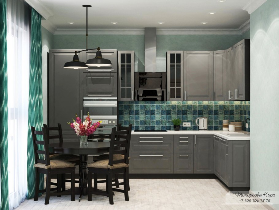 Кухня икеа Калларп зеленая