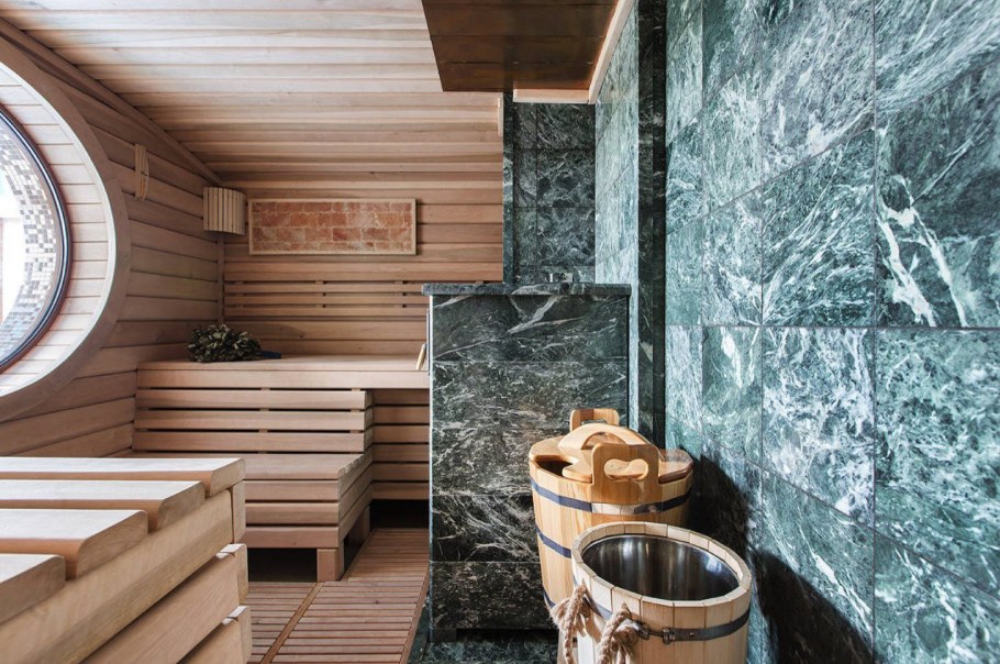 Необычный интерьер бани