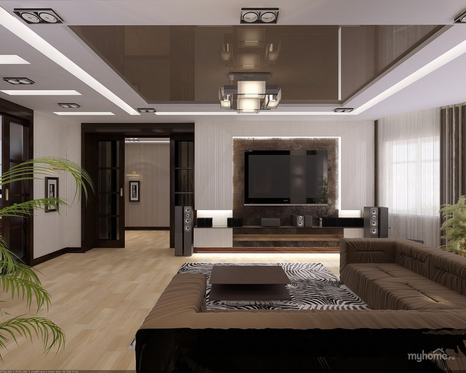 Проект гостиной в частном доме