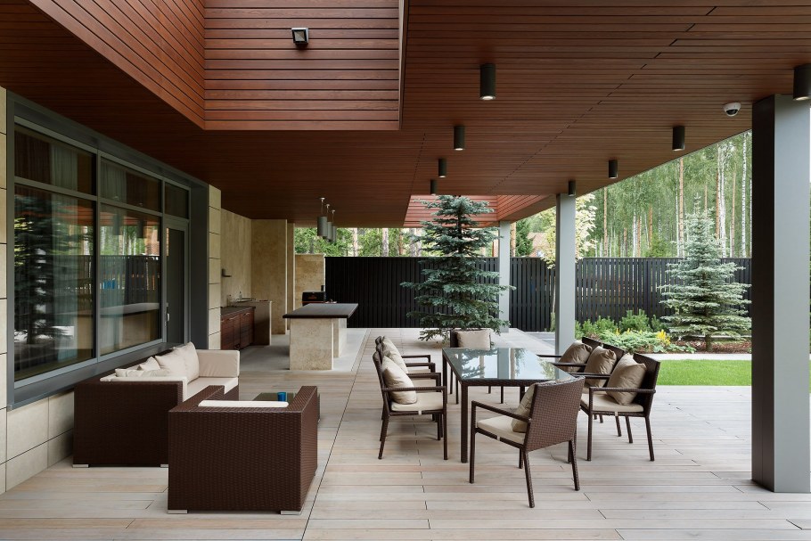 Летняя кухня в стиле Райта