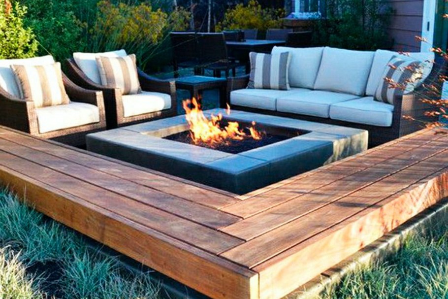 Костровая площадка со скамейками