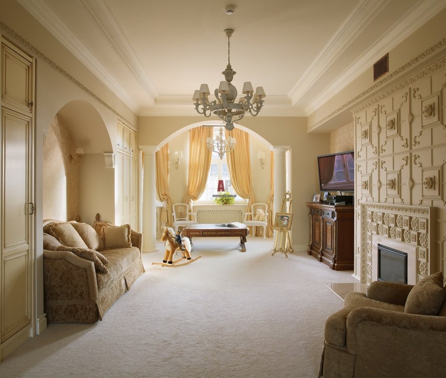 Гостиная в стиле легкая классика