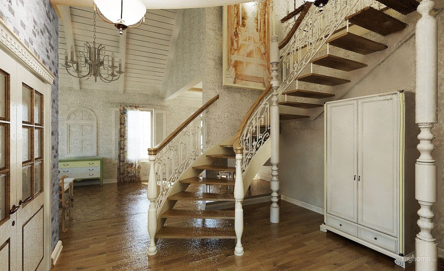 Лестница в стиле Прованс