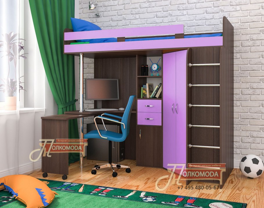 Детская кровать-чердак Пионер-1 ЯРОФФ