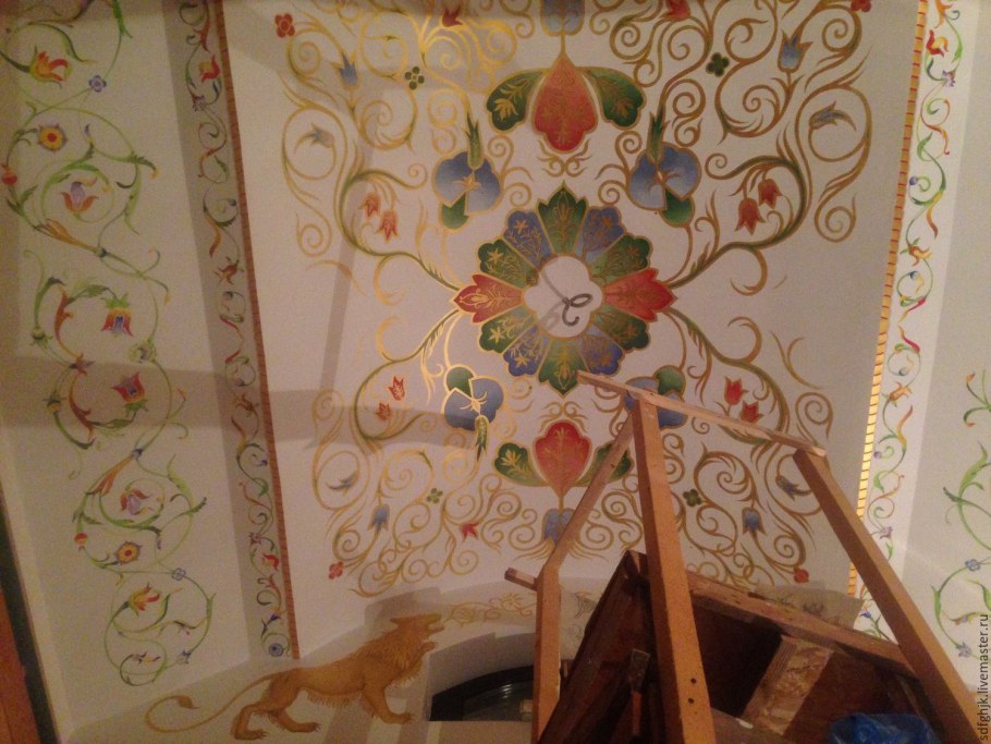 Роспись стен в русском народном стиле