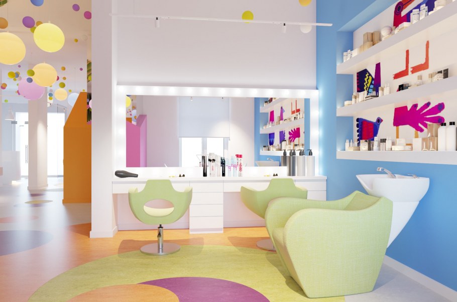 Интерьер салона красоты в стиле лофт