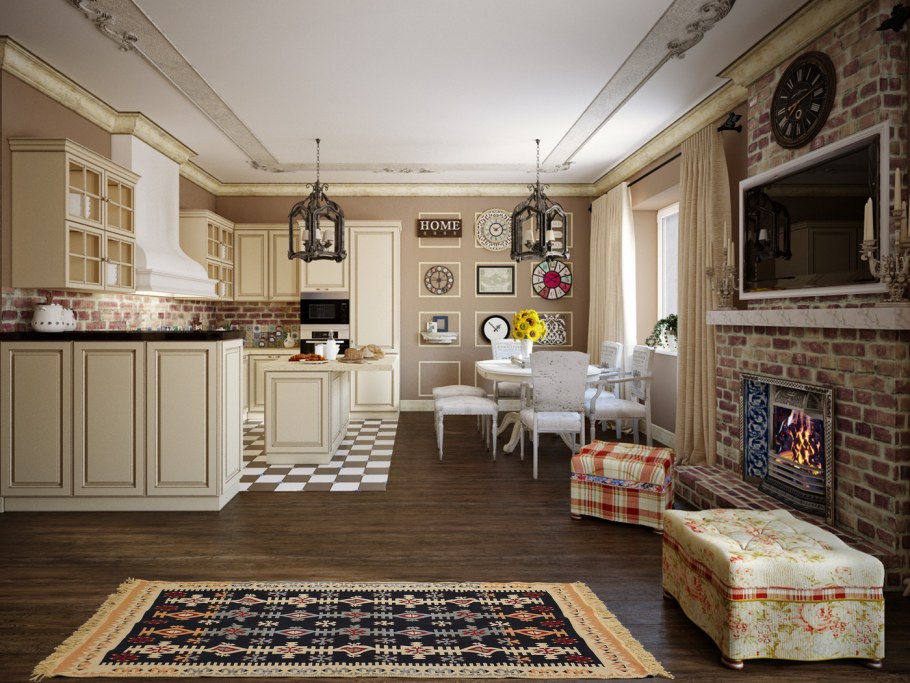 Американский загородный дом интерьер