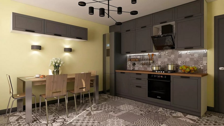 Фартук для белой современной кухни