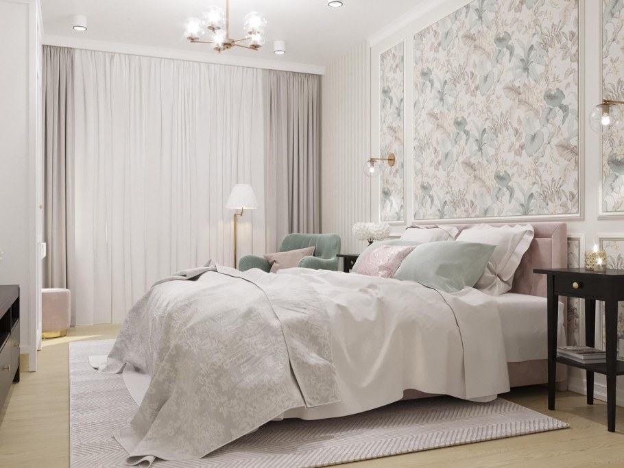 Спальня в светлых тонах