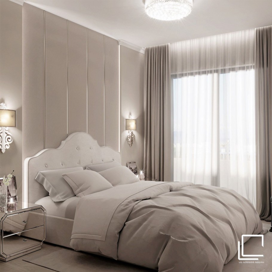 Спальня в стальных тонах