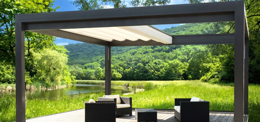 Пергола односкатная отдельностоящая