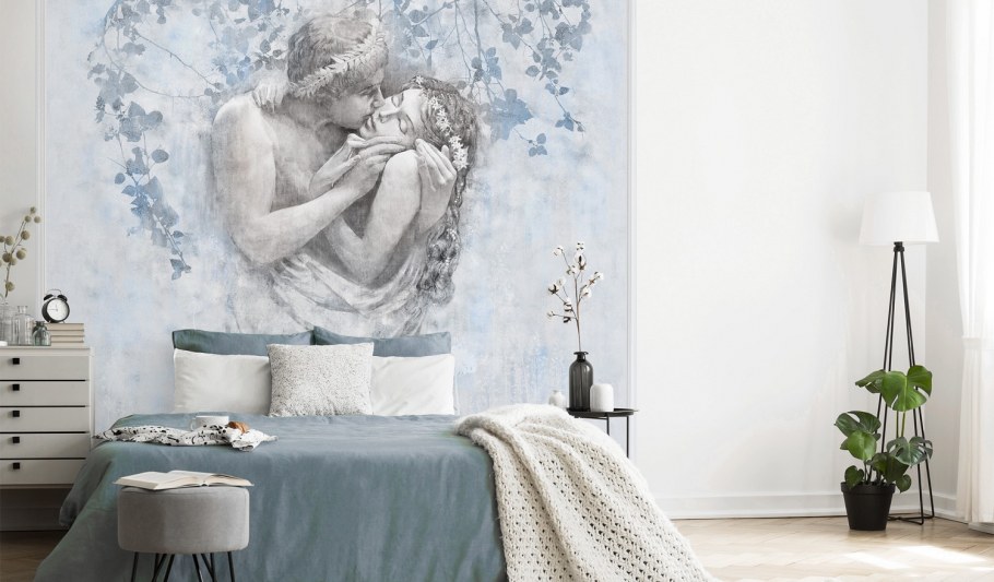 Affresco в интерьере классической спальни