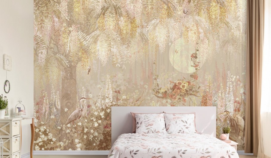 Декор стен в спальне