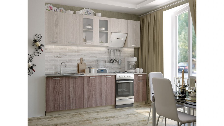 Кухня ясень шимо светлый и темный