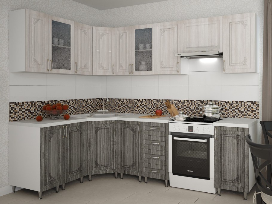 Фасады для кухни белый Сандал