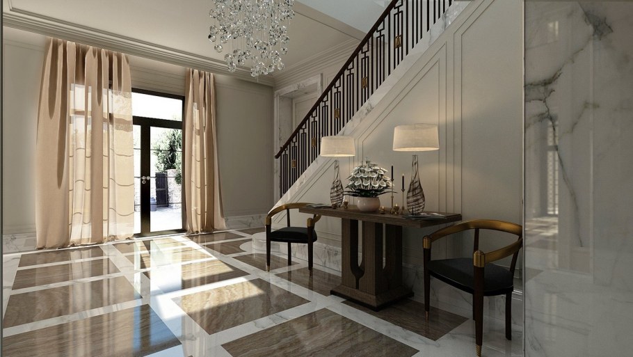 Отделка лестницы молдингом