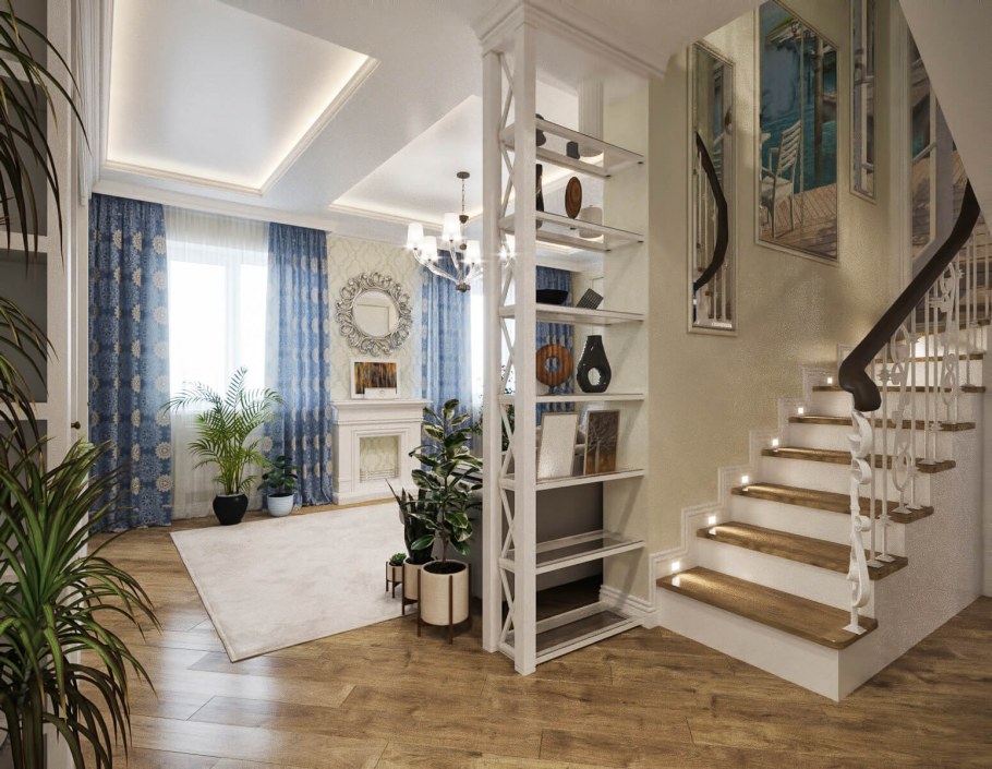 Маленькая винтовая лестница в неоклассике