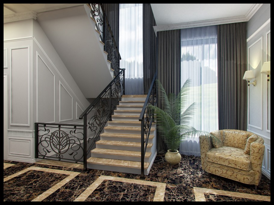 Лестница в стиле Неоклассика