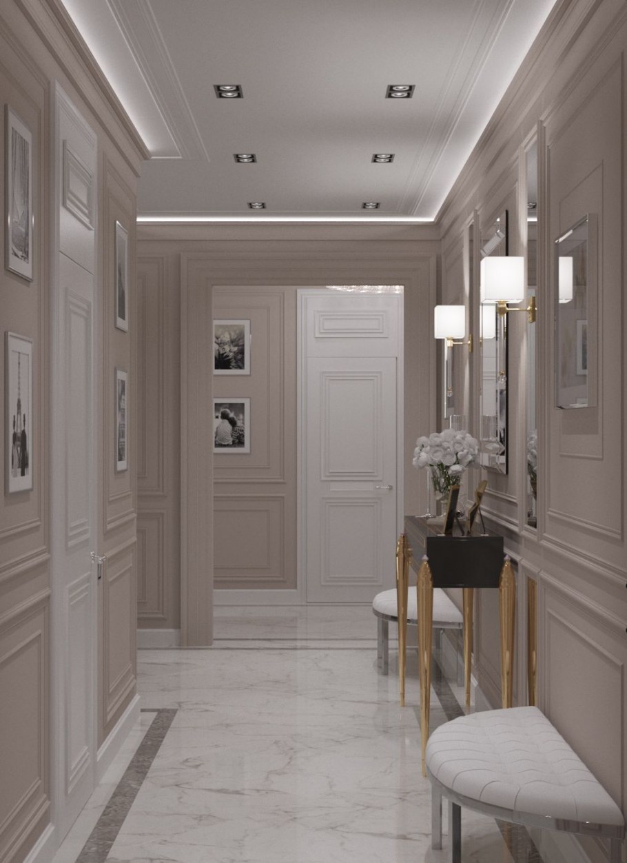 Светлая прихожая в современном стиле