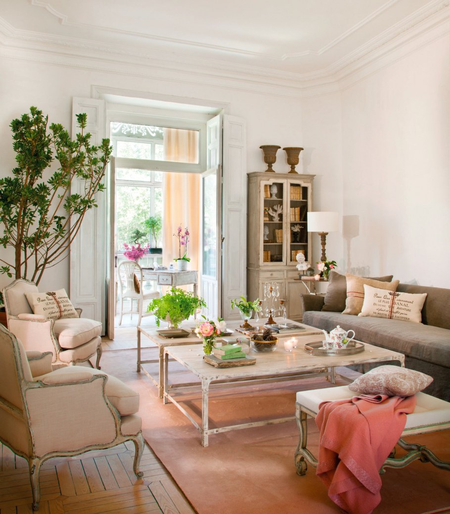 Гостиная в стиле шебби стиль Прованс