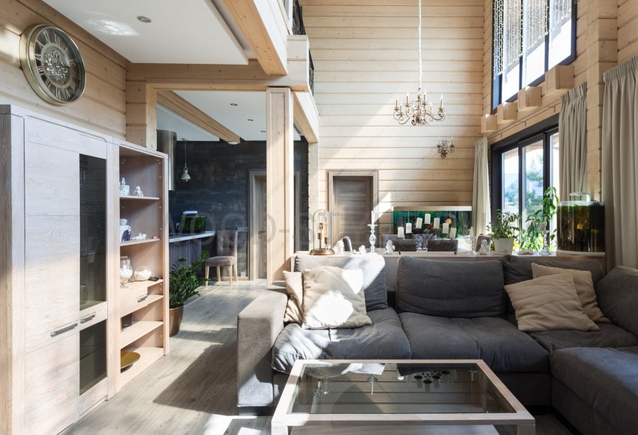 Интерьеры домов из бруса в скандинавском стиле