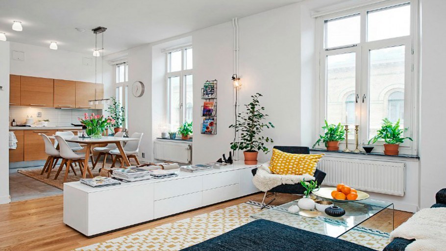 Скандинавский белый цвет стен