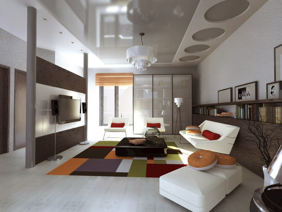 Интерьер гостиной визуализация