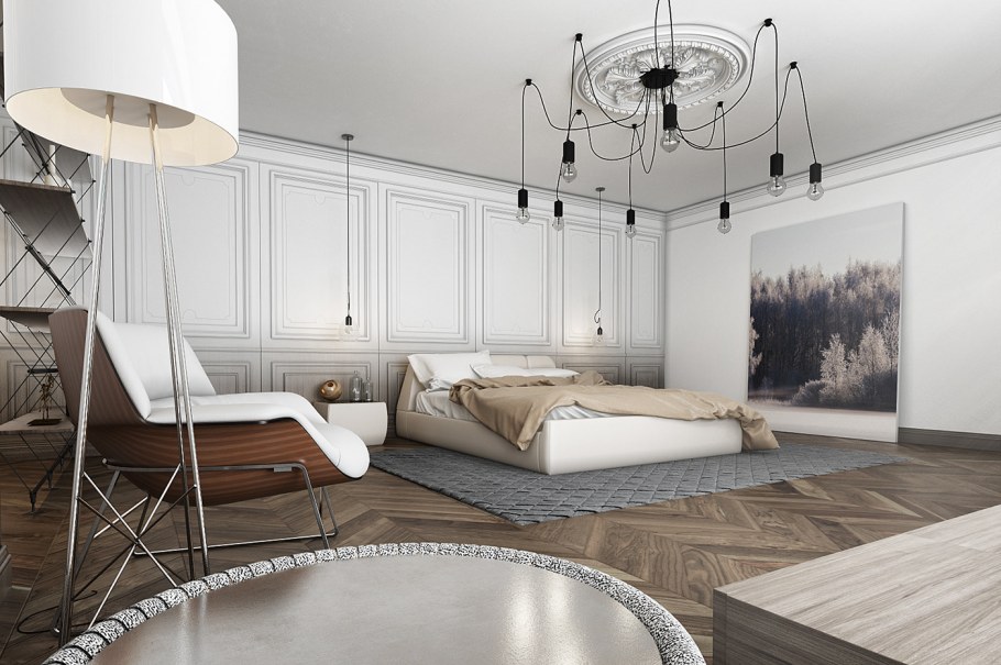 Гостиная Неоклассика молдинги