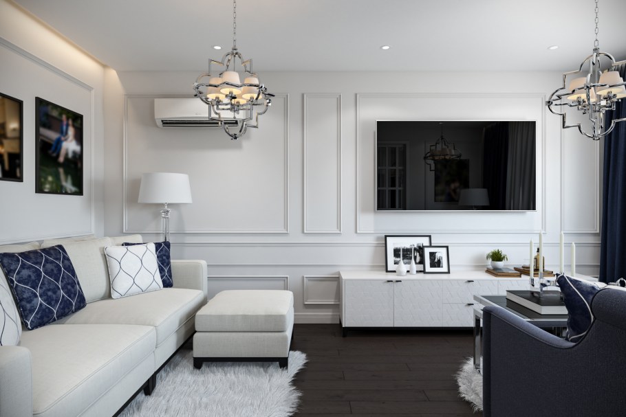 Современные кухни Неоклассика в интерьере кухни гостинной